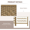 4 Panel Folding Room Divider, Portable Privacy Screen, Wave Fiber Room Partition for Home Office, White, Natural