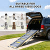 Foldable Dog Car Ramp, Dog Ramp with Anti-Slip Steps, Pet Stairs for Senior Pets to Access Cars and High Beds, Grey