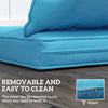 Seat Cushion Back Pillows Replacement Set of 2, Patio Chair Cushions Set for Indoor Outdoor, Turquoise