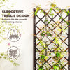 Raised Garden Bed with Trellis, Plastic Raised Flower Bed with Drainage Holes and Drain Plugs, 16