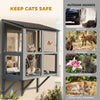 Catio Outdoor Cat Enclosure Wall-Mounted 2-Level Outdoor Cat House with Waterproof Roof 39.4