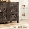 Side Cabinet, Farmhouse Kitchen Storage Cabinet w/ 2 Drawers and Shelves for Living Room, Entryway, Espresso