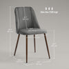 Upholstered Dining Chairs Set of 4, Velvet Accent Chair with Back and Wood-grain Steel Leg for Kitchen, Dark Grey
