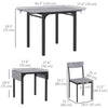 Foldable Dining Table Set for 2, Drop-Leaf Kitchen Table with 2 Chairs for Apartments, Studios, Natural Drop-leaf Dining Table Set Includes 2 Chairs