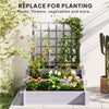 Wooden Elevated Planter Box with Trellis for Climbing Plants, 3 Tier Raised Garden Bed for Garden, Outdoor, Grey