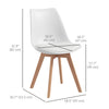 Modern Dining Table Chairs Set of 4, Rubber Wood Kitchen Table Chairs with PU Leather Cushion for Living Room, Bedroom, White