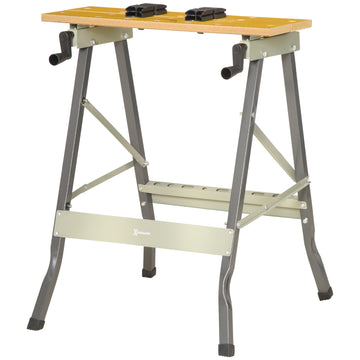 Foldable Work Bench w/ 4 Adjustable Clamps, Carpenter Saw Table