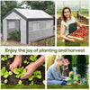 6.6' x 10' x 7' Heavy Duty Walk-In Greenhouse Vegetable Seed Growth Tent Outdoor Plant Growing Tunnel Warm House Flower Shed Backyard, White, Grey