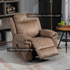 Manual Recliner Chair with Vibration Massage, Side Pockets, Microfibre Reclining Chair for Living Room, Brown