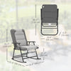 Folding Rocking Chair Set of 2 Padded Rockers with Armrest, Light Grey