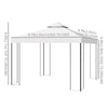 10' x 10' Outdoor Garden Metal Gazebo Patio Canopy Marquee Patio Party Tent Canopy Shelter Vented Roof Decorative Frame, Cream