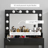 Vanity Table, Makeup Dressing Table with LED Lighting Mirror, Drawers, for Bedroom, Black