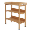 Banc de rempotage en bois pour jardin extérieur, poste de travail, table de rangement d'outils avec crochets, naturel