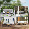 4 Piece L Shaped Garden Furniture Set, 4 Seater Outdoor Corner Garden Set, 2 Loveseats, 2 Coffee Tables, Teak