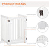 Free Standing Wood Pet Gate Indoor Dog Barrier 3 Panel Folding Z Shape Doorway
