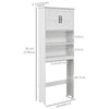 Modern Over The Toilet Storage, Bathroom Cabinets Over Toilet with Open Shelves and Double Door Cabinet, White