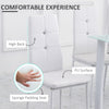 Set of 4 Modern Style Dining Chairs, Button Tufted High Back Side Chairs with Upholstered Seat, Steel Legs, White
