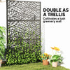 Metal Outdoor Privacy Screen, Freestanding Outdoor Divider with Stand, 78