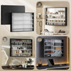 5-Tier Display Cabinet, Shot Glass Display Case, Glass Curio Cabinet with 2 Glass Doors and 4 Adjustable Shelves, Black