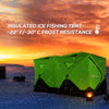 5-8 Person Insulated Ice Fishing Tent Shelter with Ventilation Windows and Carry Bag, for -22℉, Green