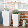 Set of 2 Tall Planters with Drainage Holes, 22