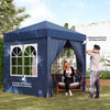 6.6'x6.6' Pop Up Canopy Tent with Sidewalls, Instant Sun Shelter Camping Gazebo with Carry Bag, Blue