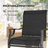 C Spring Motion Patio Chairs Set of 2 with Curved High Backrest, Armrest, All Weather Breathable Fabric, Metal Frame, Black