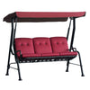 3-Person Porch Swing Chair, Patio Swing Bench with Adjustable Canopy, Removable Thicken Cushion and Weather Resistant Steel Frame for Outdoor, Garden, Poolside