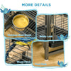 Bird Travel Carrier Cage, Portable Metal Bird Cage for Parrots Conures Cockatiel Parakeets with Stand Perch, Stainless Steel Bowls, Pull Out Tray, 19