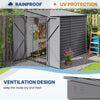 4.6' x 9' Steel Outdoor Storage Shed, Lean to Shed, Metal Tool House with Foundation Kit, Lockable Doors, Gloves and 2 Air Vents for Backyard, Patio, Lawn