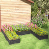 Steel Raised Garden Bed, Set of 5 Large Box Planters for Outdoor Plants Vegetables Flowers Herbs, 8x8x1ft, Dark Grey