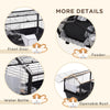 Guinea Pig Cage with Foldable Detachable Playpen, Rolling Rabbit Chinchilla Hedgehog Bunny Cage Small Animal Habitat with Water Bottle, Hay Feeder, 34.5