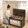 31.5 Inches Storage Chest, Storage Trunk with Safety Hinge for Living Room, Rustic Brown