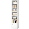 7-Tier Bookcase, Display Shelf Unit with Adjustable Shelf and Cabinet, White