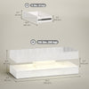 Coffee Table with Adjustable LED Lights, Center Table with 2 Drawers, Open Shelf, Remote, High Gloss Marble-Effect White