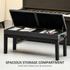 Piano Bench with Storage, Height Adjustable Piano Stool, PU Leather Tufted Keyboard Seat, Black