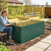5' x 3' x 2' Raised Garden Bed, Galvanized Planter Box for Growing Flowers, Herbs and Vegetables, Green