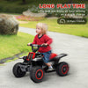 Qaba 6V Kids ATV Quad, 4 Wheeler Battery Powered Electric Ride on Car w/ Lights, Forward Backward, Black