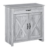Farmhouse Sideboard Buffet Cabinet, Storage Cabinet with Barn Doors, Grey Grain