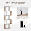 5-Tier Geometric Bookcase Display Shelf Storage Shelf Modern Room Divider Living Room Home Office Furniture, White