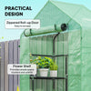 3-Tier Mini Greenhouse, Walk-in Greenhouse, Garden Hot House with 4 Shelves, Roll-Up Door and Weatherized Cover, 56