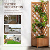 Raised Garden Bed Wood Planter with Trellis for Vine Climbing, 16
