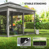 11' x 11' Pop Up Canopy 2-Tier Soft Top Shelter Event Tent w/ Netting Carry Bag for Patio Backyard Garden, Dark Grey