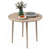 Folding Dining Table, Round Drop Leaf Kitchen Table for Small Spaces with Wood Legs, Oak