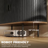Sideboard Buffet Cabinet with Curved Tambour Doors and Storage, Brown Wood Grain