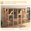 Large Outdoor Catio with Condos, Platforms, Doors, Ladders, Weather-Resistant Roof, Orange