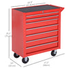 Rolling Tool Chest, 7-Drawer Lockable Tool Cabinet with 4 Wheels, Handle, Toolbox Storage Organizer for Garage, Workshop, Repair Shop