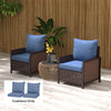 4-Piece Seat Cushion Pillows Replacement, Patio Chair Cushions Set with Back for Indoor Outdoor, Blue