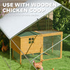 Metal Chicken Coop with Water & UV Protection Cover for Backyard Hen, Duck, Rabbit, 9.8' x 32.8' x 6.4'