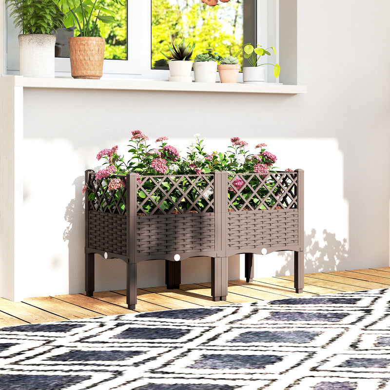 Raised Garden Bed with Legs, Self Watering Elevated Planter Boxes with Drainage Holes, 31.5
